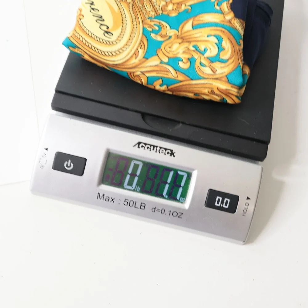Firenze Italy Scarf‎ Square Baroque Equestrian Fleur de Lis Teal Navy Gold 34x34